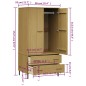 vidaXL Armario patas de metal OSLO madera maciza marrón 90x55x172,5 cm vidaXL Armario patas de metal OSLO madera maciza marrón 90x55x172,5 cm