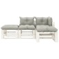 vidaXL Set muebles de palés de jardín 4 pzas madera cojines gris taupe vidaXL Set muebles de palés de jardín 4 pzas madera cojines gris taupe