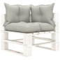 vidaXL Set muebles de palés de jardín 4 pzas madera cojines gris taupe vidaXL Set muebles de palés de jardín 4 pzas madera cojines gris taupe
