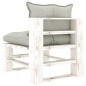 vidaXL Set muebles de palés de jardín 4 pzas madera cojines gris taupe vidaXL Set muebles de palés de jardín 4 pzas madera cojines gris taupe