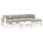 vidaXL Set de muebles de palets de jardín 6 pzas madera cojines taupe