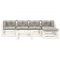 vidaXL Set de muebles de palets de jardín 6 pzas madera cojines taupe