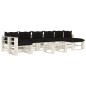 vidaXL Set muebles de palés para jardín 8 pzas madera cojines negros vidaXL Set muebles de palés para jardín 8 pzas madera cojines negros