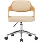 vidaXL Sillas de comedor giratorias 2 uds madera curvada cuero crema vidaXL Sillas de comedor giratorias 2 uds madera curvada cuero crema