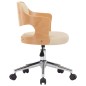 vidaXL Sillas de comedor giratorias 2 uds madera curvada cuero crema vidaXL Sillas de comedor giratorias 2 uds madera curvada cuero crema