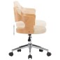 vidaXL Sillas de comedor giratorias 2 uds madera curvada cuero crema vidaXL Sillas de comedor giratorias 2 uds madera curvada cuero crema