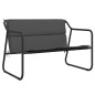vidaXL Juego muebles de jardín 4 pzas y cojines acero gris antracita vidaXL Juego muebles de jardín 4 pzas y cojines acero gris antracita