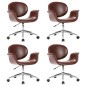 vidaXL Sillas de comedor giratorias 4 unidades cuero sintético marrón vidaXL Sillas de comedor giratorias 4 unidades cuero sintético marrón