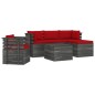 vidaXL Muebles de palés de jardín 6 piezas cojines madera maciza pino vidaXL Muebles de palés de jardín 6 piezas cojines madera maciza pino