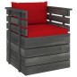 vidaXL Muebles de palés de jardín 6 piezas cojines madera maciza pino vidaXL Muebles de palés de jardín 6 piezas cojines madera maciza pino
