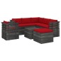 vidaXL Muebles de palets para jardín 8 pzas cojines madera maciza pino vidaXL Muebles de palets para jardín 8 pzas cojines madera maciza pino