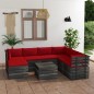 vidaXL Muebles de palets para jardín 8 pzas cojines madera maciza pino vidaXL Muebles de palets para jardín 8 pzas cojines madera maciza pino
