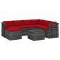 vidaXL Muebles de palets para jardín 8 pzas cojines madera maciza pino vidaXL Muebles de palets para jardín 8 pzas cojines madera maciza pino