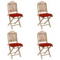 vidaXL Set de comedor de jardín plegable 5 piezas con cojines bambú
