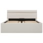 vidaXL Cama canapé hidráulica con LED cuero sintético blanco 120x200cm vidaXL Cama canapé hidráulica con LED cuero sintético blanco 120x200cm