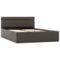 vidaXL Cama canapé hidráulica con LED cuero sintético gris 140x200 cm vidaXL Cama canapé hidráulica con LED cuero sintético gris 140x200 cm