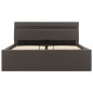 vidaXL Cama canapé hidráulica con LED cuero sintético gris 140x200 cm vidaXL Cama canapé hidráulica con LED cuero sintético gris 140x200 cm