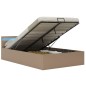 vidaXL Cama canapé hidráulica LED cuero sintético capuchino 120x200 cm vidaXL Cama canapé hidráulica LED cuero sintético capuchino 120x200 cm