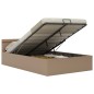 vidaXL Cama canapé hidráulica LED cuero sintético capuchino 120x200 cm vidaXL Cama canapé hidráulica LED cuero sintético capuchino 120x200 cm