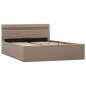 vidaXL Cama canapé hidráulica LED cuero sintético capuchino 120x200 cm vidaXL Cama canapé hidráulica LED cuero sintético capuchino 120x200 cm