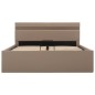 vidaXL Cama canapé hidráulica LED cuero sintético capuchino 120x200 cm vidaXL Cama canapé hidráulica LED cuero sintético capuchino 120x200 cm
