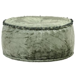 vidaXL Puf redondo de terciopelo verde 40x20 cm