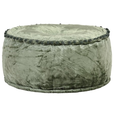 vidaXL Puf redondo de terciopelo verde 40x20 cm