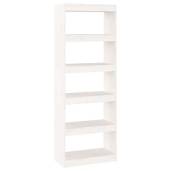 vidaXL Estantería/divisor de espacios madera pino blanco 60x30x167,5cm