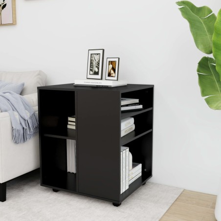 vidaXL Armario con ruedas madera contrachapada negro 60x53x72 cm