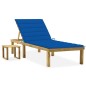 vidaXL Tumbona de jardín con mesa y cojín de madera de pino impregnada vidaXL Tumbona de jardín con mesa y cojín de madera de pino impregnada