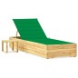 vidaXL Tumbona de jardín con mesa y cojín de madera de pino impregnada vidaXL Tumbona de jardín con mesa y cojín de madera de pino impregnada