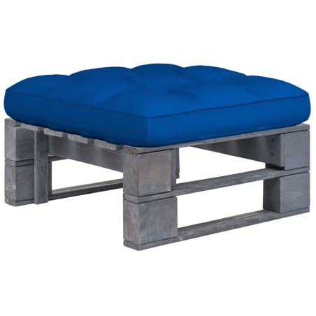 vidaXL Otomana de jardín de palets madera de pino impregnada gris