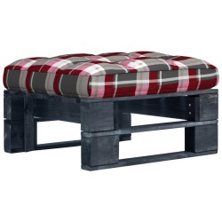 vidaXL Otomana de jardín de palets madera de pino impregnada negro