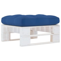 vidaXL Otomana de jardín de palets madera de pino impregnada blanca