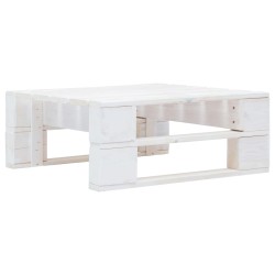 vidaXL Otomana de jardín de palets madera de pino impregnada blanca