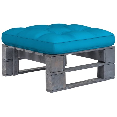 vidaXL Otomana de jardín de palets madera de pino impregnada gris