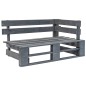 vidaXL Sofá de jardín esquina de palets madera de pino impregnada gris vidaXL Sofá de jardín esquina de palets madera de pino impregnada gris