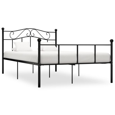 vidaXL Estructura de cama de metal negro 160x200 cm