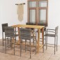 vidaXL Conjunto de bar para jardín 7 piezas gris vidaXL Conjunto de bar para jardín 7 piezas gris