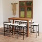 vidaXL Conjunto de bar para jardín 9 piezas con cojines negro vidaXL Conjunto de bar para jardín 9 piezas con cojines negro