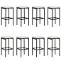 vidaXL Conjunto de bar para jardín 9 piezas con cojines negro vidaXL Conjunto de bar para jardín 9 piezas con cojines negro