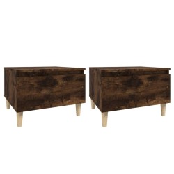 vidaXL Mesas auxiliares 2 uds contrachapada roble ahumado 50x46x35 cm