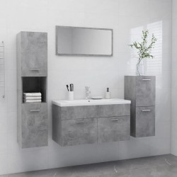 vidaXL Juego de muebles de baño madera de ingeniería gris hormigón