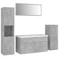 vidaXL Juego de muebles de baño madera de ingeniería gris hormigón vidaXL Juego de muebles de baño madera de ingeniería gris hormigón