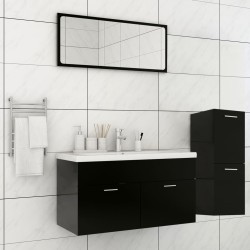 vidaXL Juego de muebles de baño madera de ingeniería negro