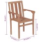vidaXL Sillas de jardín apilables 8 uds madera maciza teca con cojines vidaXL Sillas de jardín apilables 8 uds madera maciza teca con cojines
