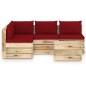 vidaXL Muebles de jardín 5 piezas con cojines madera impregnada verde vidaXL Muebles de jardín 5 piezas con cojines madera impregnada verde