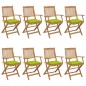 vidaXL Sillas de jardín plegables 8 uds madera maciza acacia y cojines vidaXL Sillas de jardín plegables 8 uds madera maciza acacia y cojines