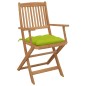 vidaXL Sillas de jardín plegables 8 uds madera maciza acacia y cojines vidaXL Sillas de jardín plegables 8 uds madera maciza acacia y cojines