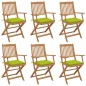 vidaXL Sillas de jardín plegables 6 uds y cojines madera maciza acacia vidaXL Sillas de jardín plegables 6 uds y cojines madera maciza acacia